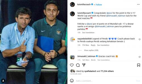 Luis Milla Kirim Dukungan ke Timnas U17 Indonesia dan Doakan Bima Sakti Jelang Piala Dunia U-17 Panama U-17 2023: Okezone Bola